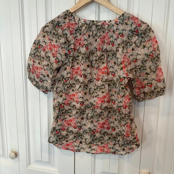 Loft Green And Pink Floral Blouse Size XS - Picture 2 of 6